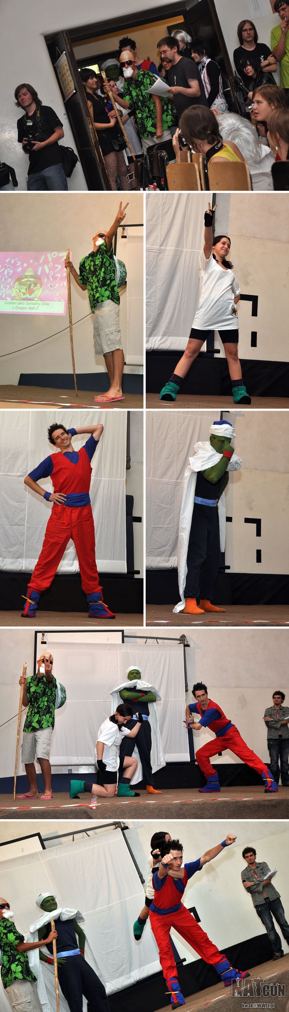 NATcon — cosplay (Kwak): Genialny Żółw, Videl, Gohan i Piccolo, Dragon Ball Z