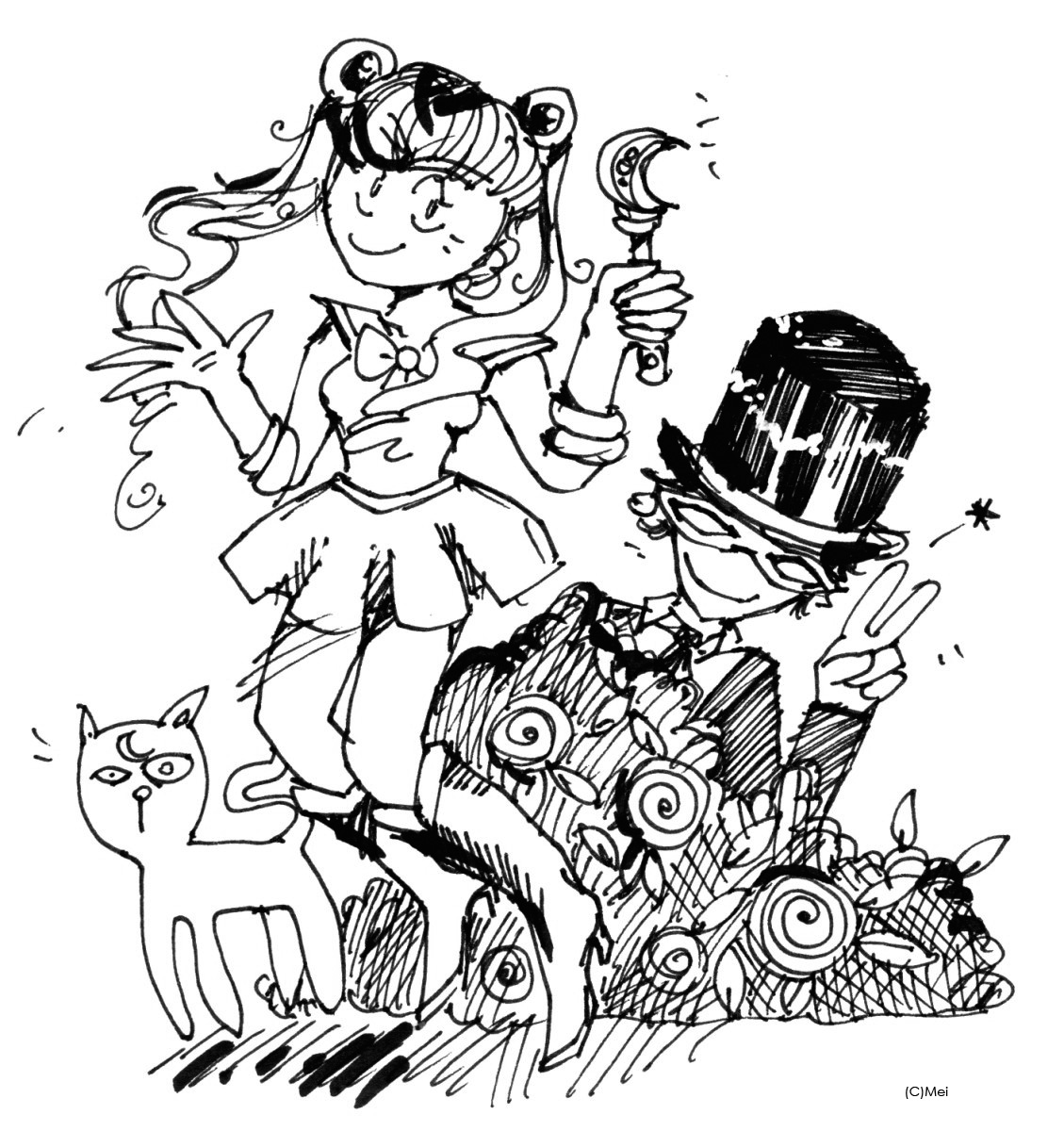 DoubleBack prezentuje: Fanzin youkou (galeria): 34_ilustracje do tekstu - (Mei)